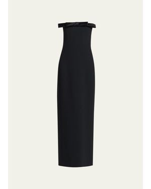 Tom Ford Bow Strapless Column Gown - Blue