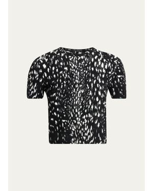 Tom Ford Lynx Jacquard Compact Velvet Viscose Short-Sleeve T-Shirt - Black