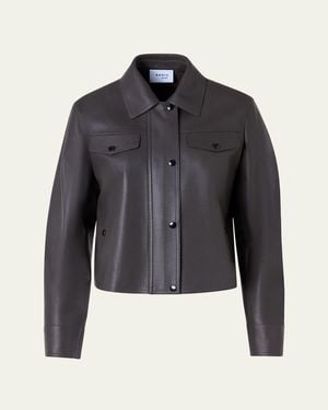 Akris Punto Perforated Leather Short Jacket - Blue