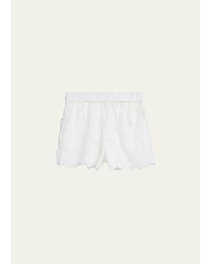 L'Agence Laina Eyelet Mini Shorts - Natural