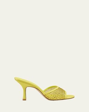 Stuart Weitzman 85Mm Bareitall Mesh And Leather Sandals - Yellow