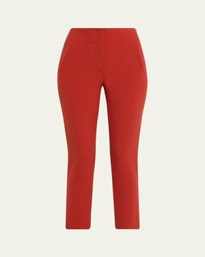 Veronica Beard Stila Slim Cropped Pants - Red