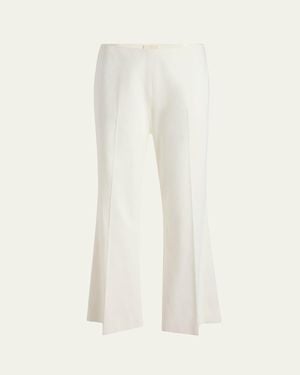 KHAITE Walter Flare Crop Pants - White