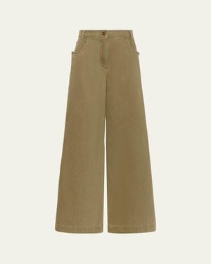 Max Mara Alamaro High-Rise Wide-Leg Jeans - Green