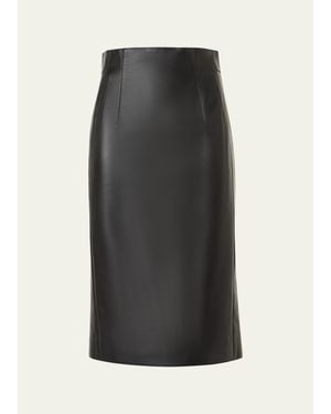 Akris Lamb Nappa Leather Pencil Skirt - Black
