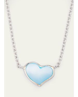 Jan Leslie Mother-Of-Pearl Single Heart Necklace - Blue