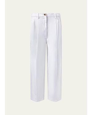 Altuzarra Dash Pleated Wide-Leg Jeans - White