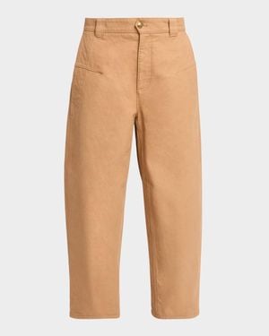 Chloé Cotton Canvas Barrel-Leg Pants - Natural