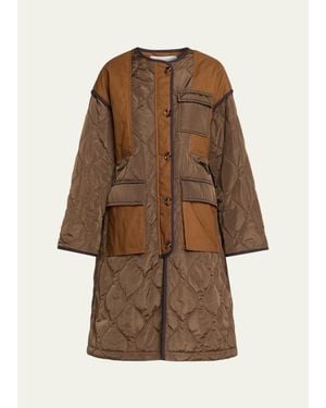 3.1 Phillip Lim Quilted Nylon Coat - Brown
