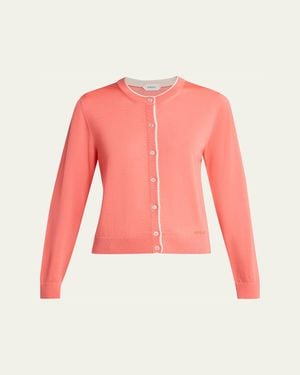 Versace Fine Wool Cardigan - Red