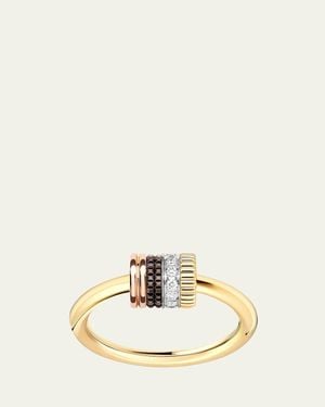 Boucheron Quatre Classique 18K Tricolor Ring With Pvd And Diamonds - Natural