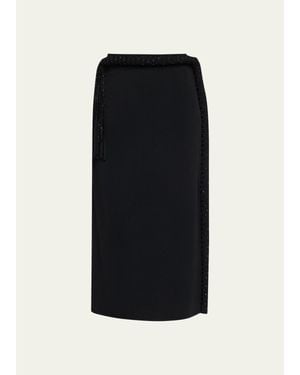 DIOTIMA Mane Fringe Embellished Midi Skirt - Black