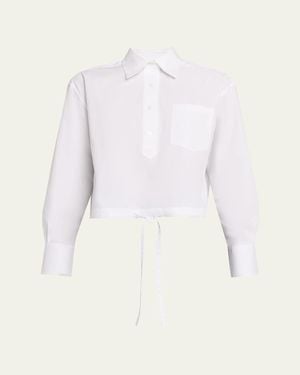 WE-AR4 The Cc Cropped Cotton Shirt - White