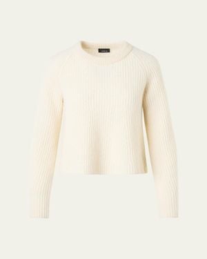 Akris Cashmere And Silk Raglan Crewneck Sweater - Natural