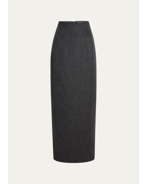 KHAITE Loxley Virgin Wool-Blend Midi Skirt - Multicolor