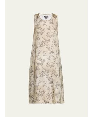 R13 Floral Sleeveless Midi Dress - Natural