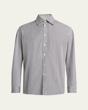 Givenchy Pinstripe Poplin Dress Shirt - Gray