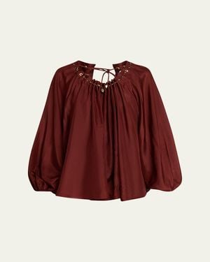 Zimmermann Aster Gathered Bead Blouse
