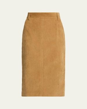 Maria McManus Corduroy Midi Pencil Skirt - Natural