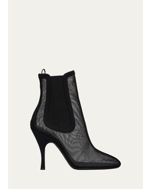 Alaïa 100Mm Mesh Chelsea Ankle Boots - Black