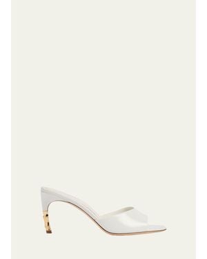 Gucci 75Mm Castello Leather Mules - White