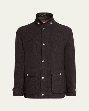 Brunello Cucinelli Cashmere-Blend Full-Zip Jacket - Black
