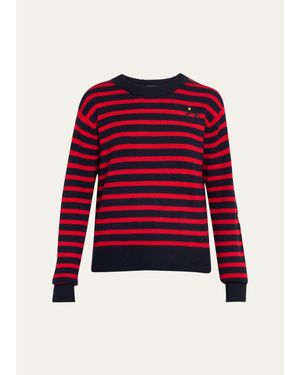 Marc Jacobs Joy Striped Crewneck Sweater - Red