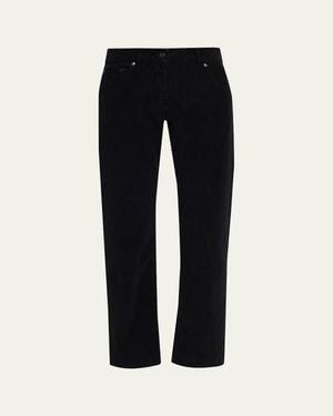The Row Fima Corduroy Slim-Leg Ankle Pants - Black