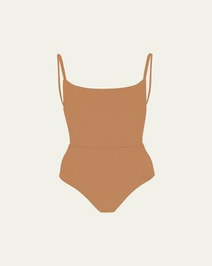Anemos Mixed Stripes Square-Neck One-Piece Swimsuit - White