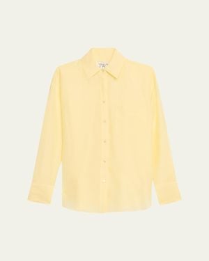 Twp Big Joe Button-Front Shirt - Yellow