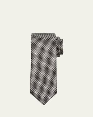 Tom Ford Linen Jacquard Tie - White