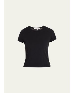SLVRLAKE Denim Fitted Cropped Baby Tee - Black