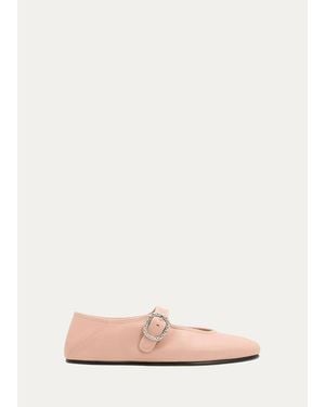 Bottega Veneta Veneziana Nappa Leather Ballerina Flats - Pink