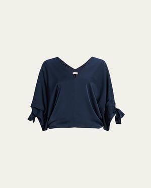 Ramy Brook Krista V-Neck Blouse - Blue