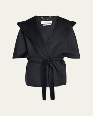 Max Mara Amato Teddy Fabric Hood With Belt in Brown | Lyst