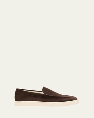 Brunello Cucinelli Hybrid Venetian Suede Slip-Ons - White