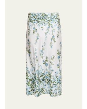 Alice + Olivia Maeve Mid-Length Slip Skirt - Blue