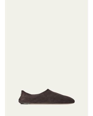 The Row Stellene Suede Slippers - White