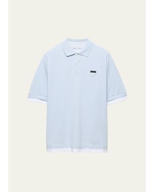 Prada Double-Layer Polo Shirt - Blue