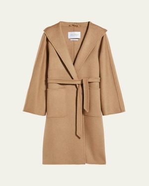 Max Mara Lilia Cashmere Wrap Coat - Natural