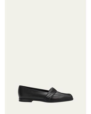 Manolo Blahnik Minoffa Leather Loafers - White