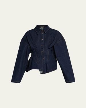 A.W.A.K.E. MODE Twisted Denim Shirt - Blue