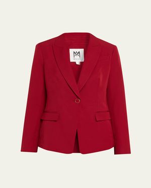 MILLY Avery Single-Button Cady Blazer - Red