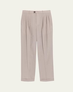 パンツ peter do STRAIGHT LEG PANT 22aw PETER DO Pleated wool-blend twill straight-leg pants | THE