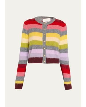 Cinq À Sept Cyndi Striped Cardigan - Red