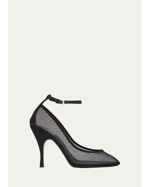 Alaïa 100Mm Mesh Ankle-Strap Pumps - White