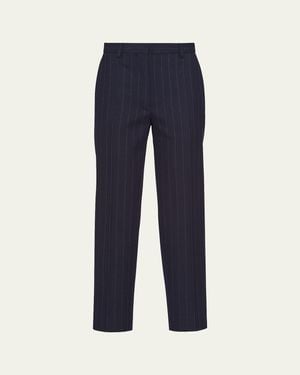 Prada Pinstripe Pants in Blue | Lyst