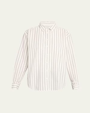 Kule The Cordel Striped Button-Front Shirt - Natural