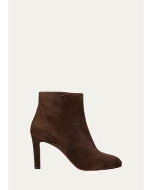 Christian Louboutin 85Mm Fannylove Suede Booties - Brown