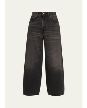 6397 Roomy Cropped Jeans - Black